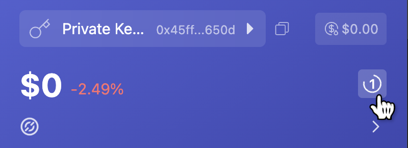 A pending transaction in Rabby wallet